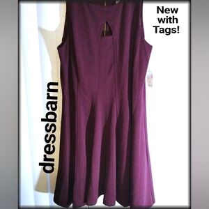NEW DB Established 1962 plus size Plum Sleeveless Keyhole Fit & Flare Midi Dress